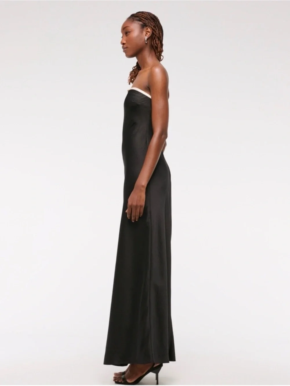 Abercrombie & Fitch Strapless Black Maxi with White Trim